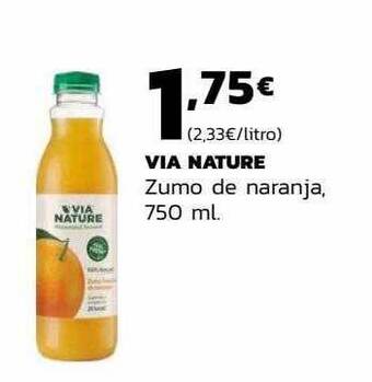 Supermercados Lupa Via nature zumo de naranja oferta