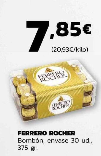 Supermercados Lupa Ferrero rocher bombón envase 30 oferta