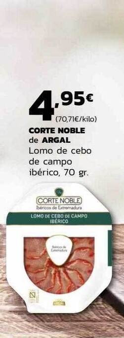 Supermercados Lupa Corte noble de argal lomo de cebo de campo ibérico oferta