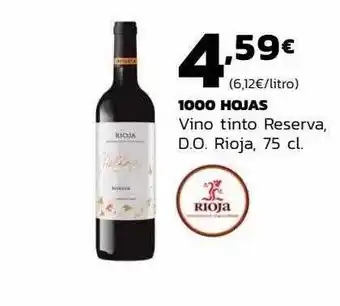 Supermercados Lupa 1000 hojas vino tinto reserva d.o. rioja oferta
