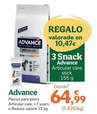 TiendAnimal Advance pienso para perro articular care +7 years o reduce calorie 12 kg oferta