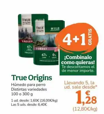 TiendAnimal True origins húmedo para perro distintas variedades 4+1 gratis oferta