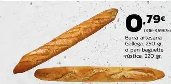 Supermercados Lupa Barra artesana gallega o pan baguette rústica oferta