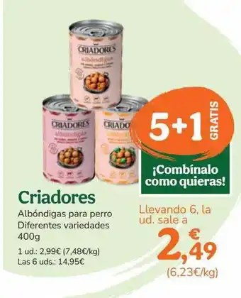 TiendAnimal Criadores albóndigas para perro diferentes variedades 5+1 gratis oferta