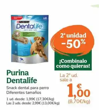 TiendAnimal 2a unidad -50% purina dentalife snack dental para perro oferta