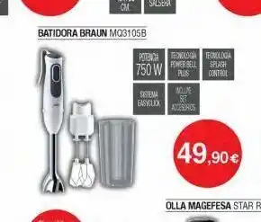 Milar Batidora braun mq3105b potenca tengadgía teonologia power bell splash 750w plus control inclue accesorios sistema easy oferta