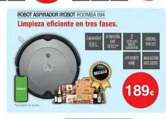 Milar "s robot aspirador irobot roomba 694 limpieza eficiente en tres fases. capacidad tecnolog 0,6l regalo dat cepillos milt oferta