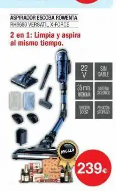 Milar Aspirador escoba rowenta rh9680 versatil x-force 2 en 1: limpia y aspira al mismo tiempo. regalo 22 sin v cable 35 min oferta