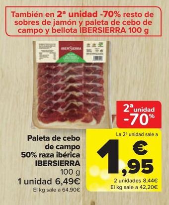Carrefour Paleta de cebo de campo 50% raza ibérica ibersierra oferta