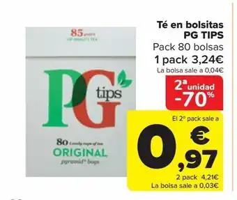 Carrefour Té en bolsitas pg tips oferta