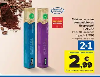 Carrefour Café en cápsulas compatibles con nespresso toscaf oferta