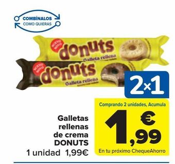 Carrefour Galletas rellenas de crema donuts oferta