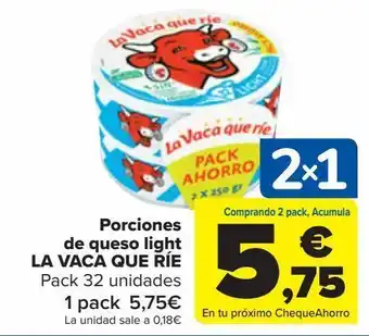 Carrefour Porciones de queso light la vaca que ríe oferta