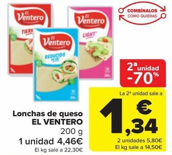 Carrefour Lonchas de queso el ventero oferta