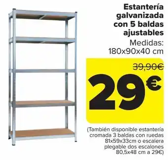 Carrefour Estantería galvanizada con 5 baldas ajustables oferta
