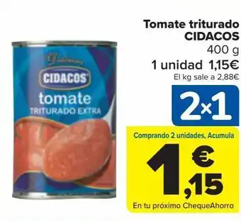 Carrefour Tomate triturado cidacos oferta