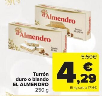 Carrefour Turrón duro o blando el almendro oferta