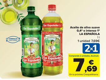 Carrefour Aceite de oliva suave 0.4ª o intenso 1º la española oferta