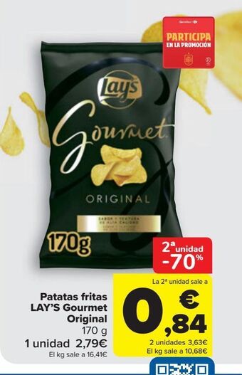 Carrefour Patatas fritas lay's gourmet original oferta