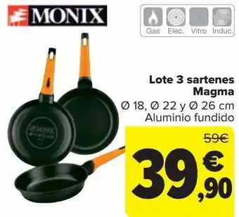 Carrefour Lote 3 sartenes magma oferta