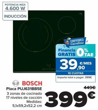 Carrefour Bosch placa puj631bb5e oferta