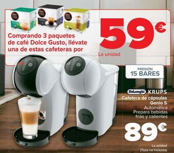 Carrefour Dëlonghi krups cafetera de cápsulas genio s oferta