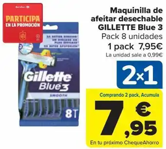 Carrefour Maquinilla de afeitar desechable gillette blue 3 oferta