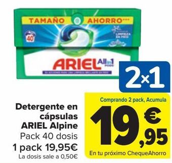Carrefour Detergente en cápsulas ariel alpine oferta