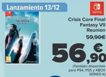 Carrefour Crisis core final fantasy vii reunión oferta