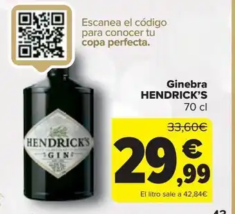 Carrefour Ginebra hendrick's oferta