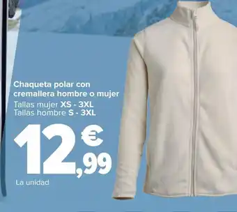 Carrefour Chaqueta polar con cremallera hombre o mujer oferta