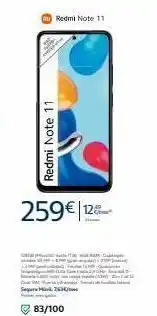 Movistar Redmi note 11 redmi note 11 259€ 12 semi 263 83/100 oferta