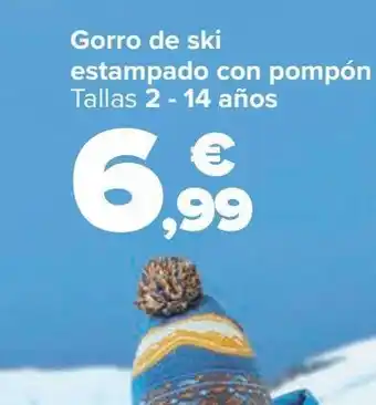 Carrefour Gorro de ski estampado con pompón oferta