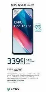 Movistar Oppo find x3 lite (5g) am 339€ 16 pvpr 469€ rain pargis tépni a 10/per serv 77/100 va oferta