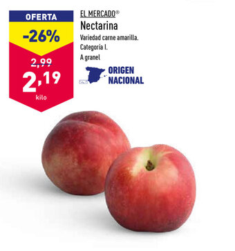 ALDI El Mercado Nectarina oferta