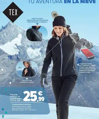 Carrefour Chaqueta sofshell con capucha mujer oferta