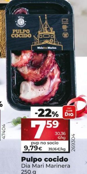 Dia Pulpo cocido oferta