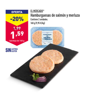 ALDI El Mercado Hamburguesas de salmón y merluza 160g oferta