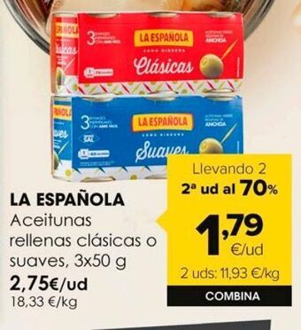 Autoservicios Familia Aceitunas rellenas la española oferta
