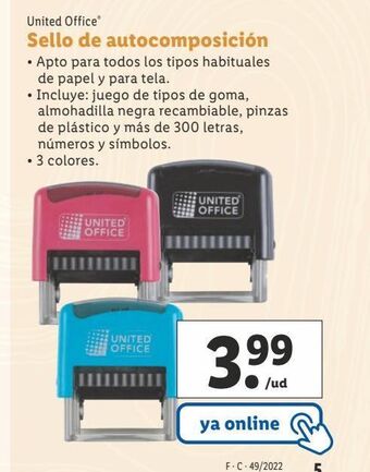 Lidl Sellos united office oferta