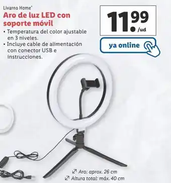 Lidl Aro de luz livarno oferta