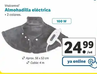 Lidl Almohadilla eléctrica vitalcontrol oferta