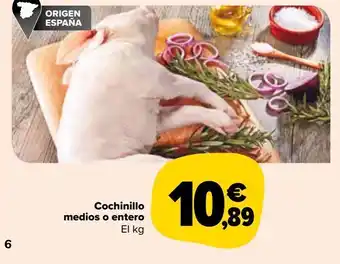 Carrefour Market Cochinillo medios o entero oferta