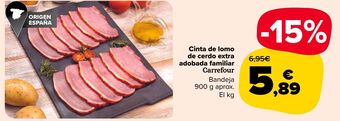 Carrefour Market Cinta de lomo de cerdo extra adobada familiar carrefour oferta