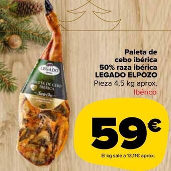 Carrefour Market Paleta de cebo ibérica 50% raza ibérica legado elpozo oferta