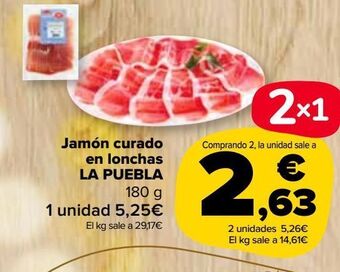 Carrefour Market Jamón curado en lonchas la puebla oferta