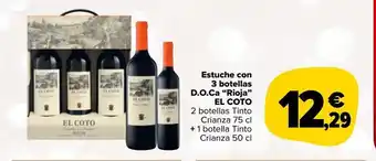 Carrefour Market Estuche con 3 botellas d.o.ca. "rioja" el coto oferta