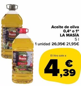 Carrefour Market Aceite de oliva 0,4º o 1º la masía oferta