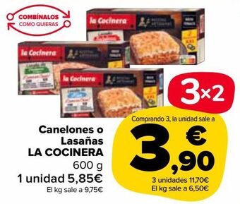 Carrefour Market Canelones o lasañas la cocinera oferta