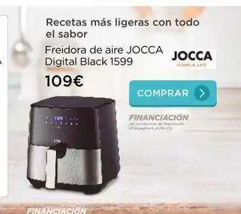 La tienda en casa Recetas más ligeras con todo el sabor freidora de aire jocca digital black 1599 109€ jocca home & life comprar financia oferta